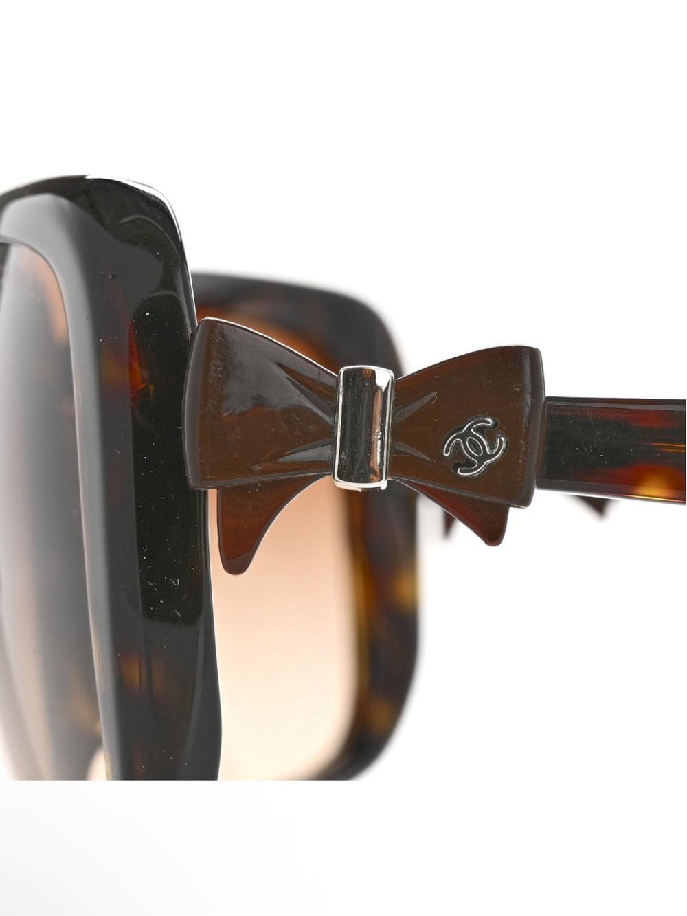 CHANEL CC Bow Tortoiseshell Sunglasses Brown Gradient Lenses - Picture 6 of 16